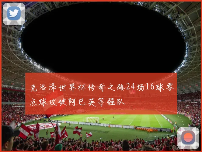 克洛泽世界杯传奇之路24场16球零点球攻破阿巴英等强队
